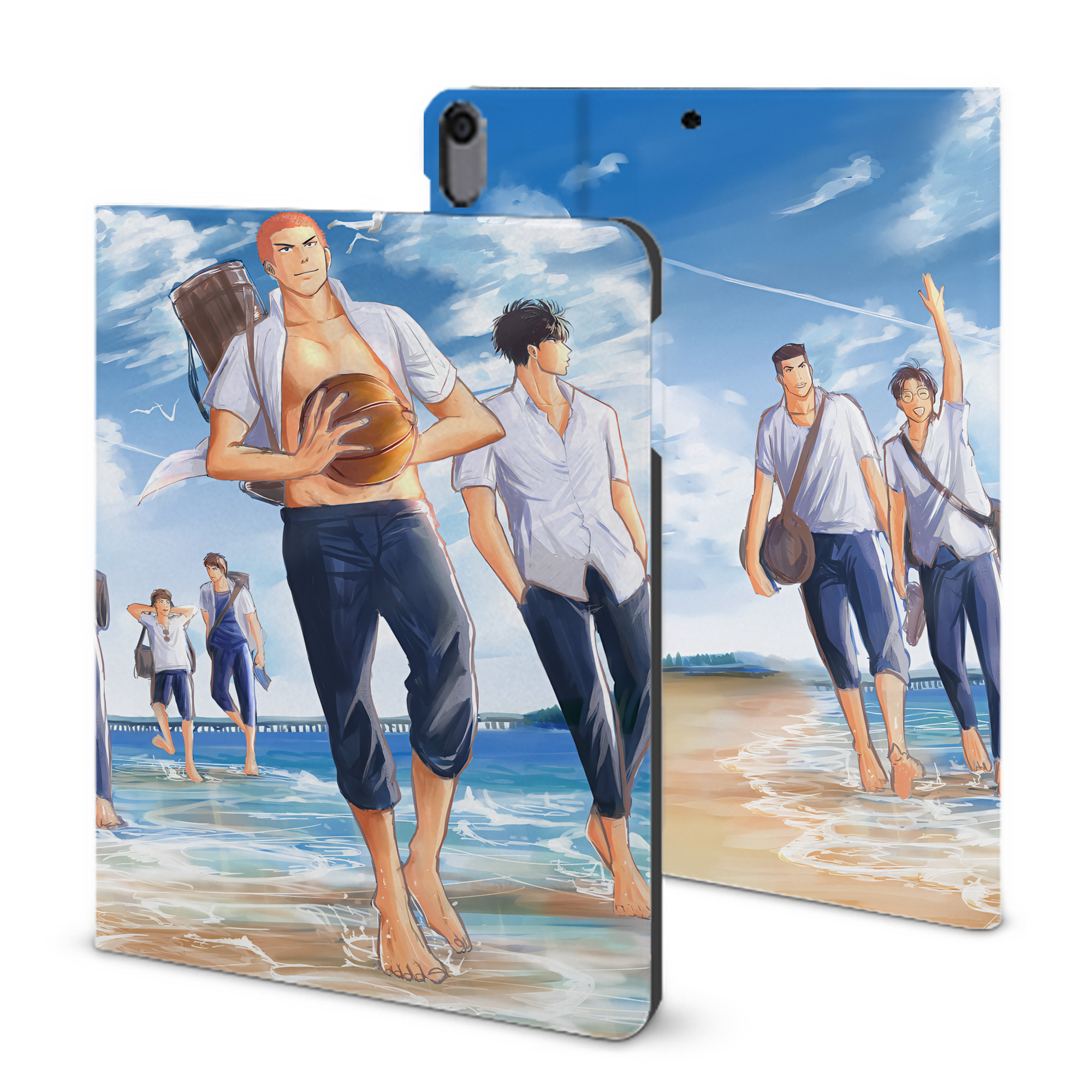 （画像用） SLAM DUNK／スラムダンク IPad ケース ブック型 PUレザー TPU 耐衝撃 軽量 薄型 ペン収納なし 全面保護 IPad 各モデル対応